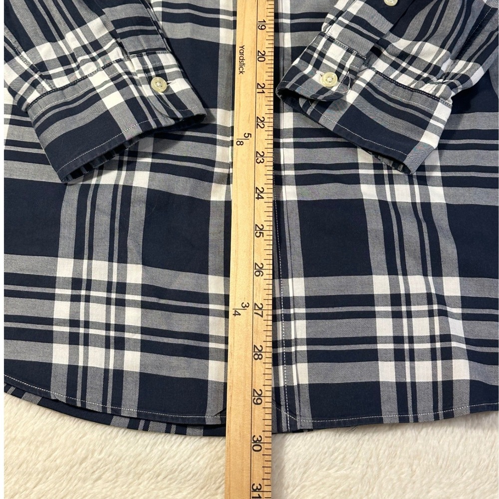 Ralph Lauren Mens Navy White Plaid Long Sleeve Button Down Shirt Size Medium - Picture 4 of 7